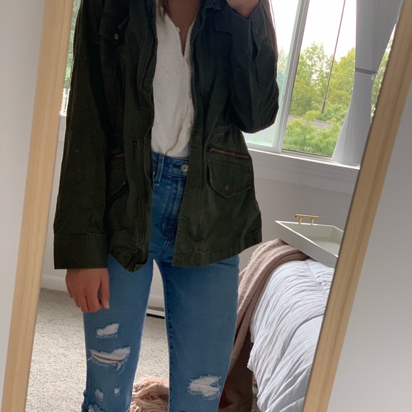 Olive Cargo Fall Jacket - Picture 4 of 8